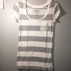 Decree Heathered Gray & White Striped T-Shirt